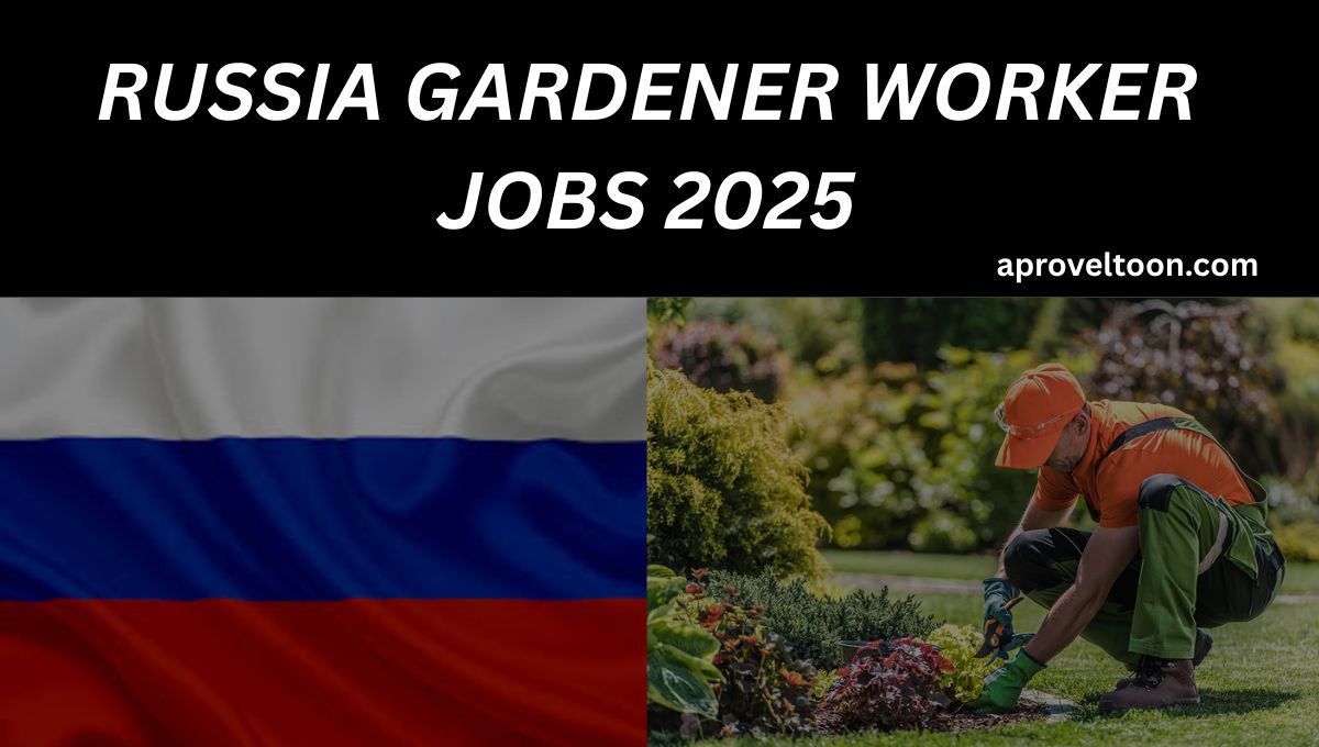 Landscape worker trimming bushes at a Russian estate – gardener job with free accommodation,Gardener Jobs in Russia
